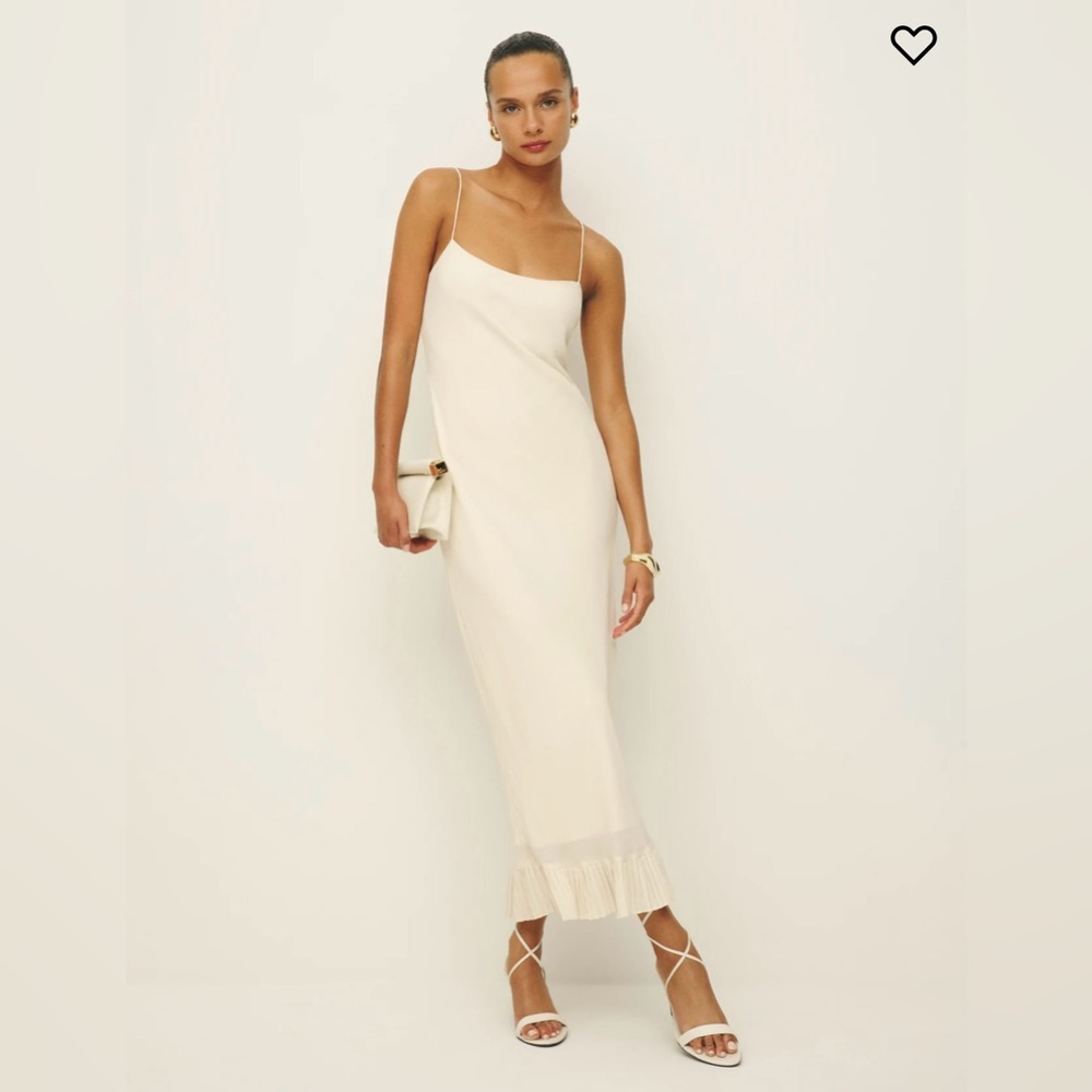 Reformation Cream Midi Dress